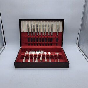 Silverplate Flatware Set for 10 in Box by Simeon George (Oneida) -Jasmine